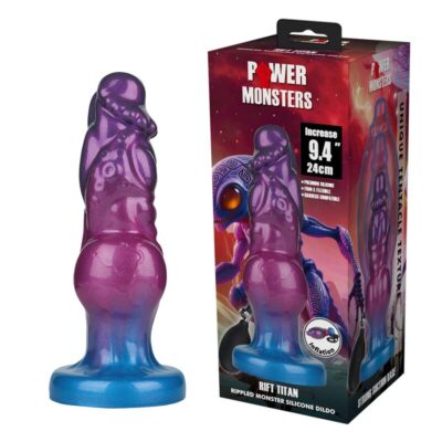Power monsters - rift titan bicolor dildo de silicone inflável fantasia 24 cm ø 5 cm power monsters caliente. Pt