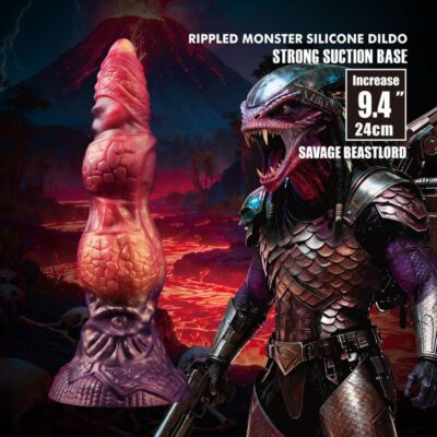 Power monsters - savage beastlord tricolor fantasy silicone dildo 24 cm ø 5 cm power monsters caliente. Pt