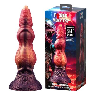 Power monsters - savage beastlord tricolor fantasy silicone dildo 24 cm ø 5 cm power monsters caliente. Pt