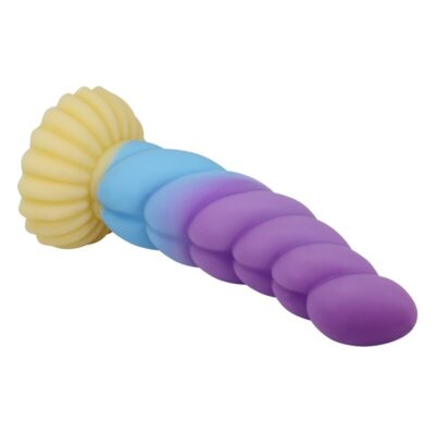 Power monsters - unicórnio tricolor fantasia de silicone 22 cm ø 5 cm power monsters caliente. Pt