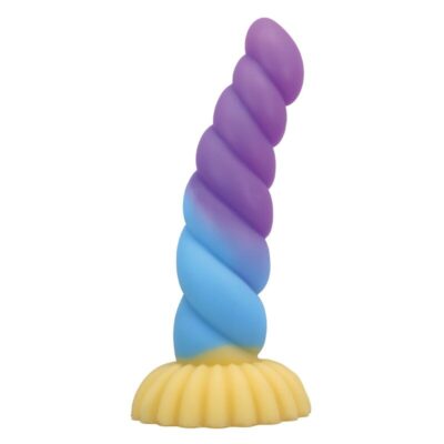 POWER MONSTERS - UNICÓRNIO TRICOLOR FANTASIA DE SILICONE 22 CM Ø 5 CM