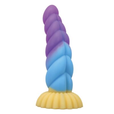 Power monsters - unicórnio tricolor fantasia de silicone 22 cm ø 5 cm power monsters caliente. Pt