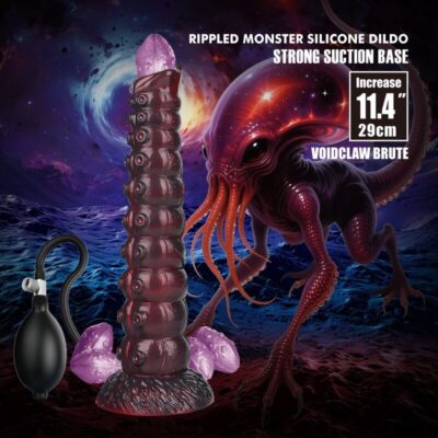 Power monsters - voidclaw brute bicolor dildo de silicone inflável fantasia 29 cm ø 5,7 cm - image 9