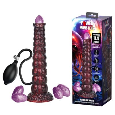 Power monsters - voidclaw brute bicolor dildo de silicone inflável fantasia 29 cm ø 5,7 cm - image 8