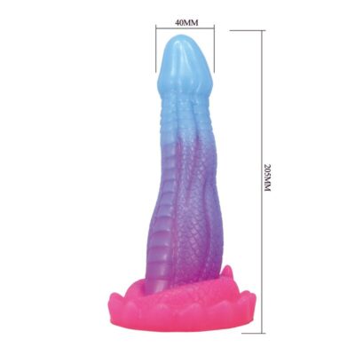 Power monsters - dildo fantasia void python com ventosa 20,5 cm ø 5,2 cm azul, roxo e rosa power monsters caliente. Pt