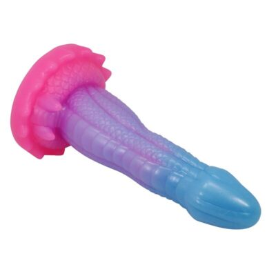 Power monsters - dildo fantasia void python com ventosa 20,5 cm ø 5,2 cm azul, roxo e rosa power monsters caliente. Pt