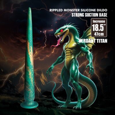 Power monsters - wildwyrm tail bicolor fantasy silicone dildo 47 cm ø 4 cm power monsters caliente. Pt