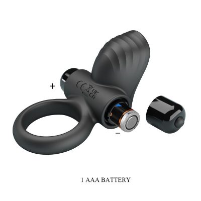 Pretty love - anel vibratório para pênis adrien com 10 funções - preto - image 9
