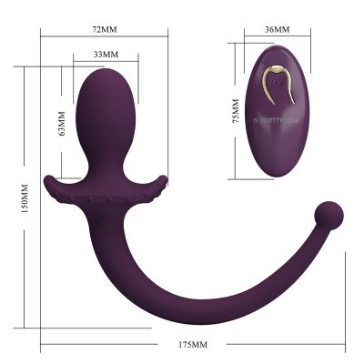 Pretty love - lioea plug anal vibratório com rabo 12 funções roxo com controle remoto - image 10
