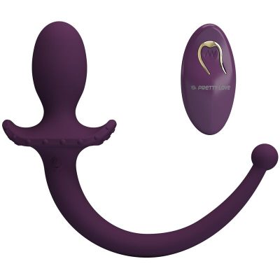 Pretty love - lioea plug anal vibratório com rabo 12 funções roxo com controle remoto - image 8