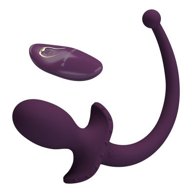 Pretty love - lioea plug anal vibratório com rabo 12 funções roxo com controle remoto - image 9