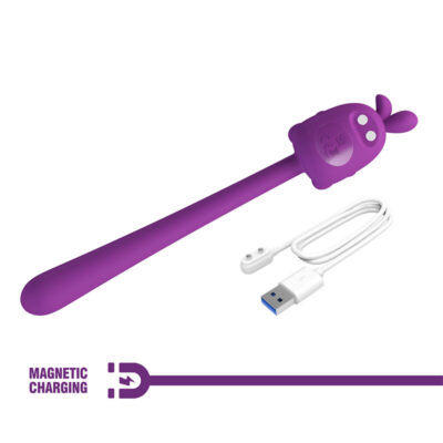 Pretty love - bastão vibrador flexível com coelhinho fofo, recarregável via usb, roxo - image 6