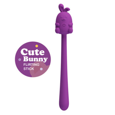 PRETTY LOVE - BASTÃO VIBRADOR FLEXÍVEL COM COELHINHO FOFO, RECARREGÁVEL VIA USB, ROXO
