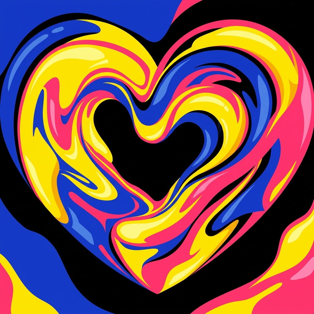 Pansexualidade — coração multicolor