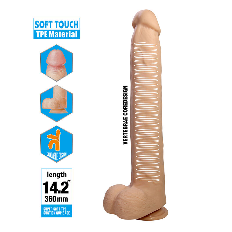 PRETTY LOVE - DANY DILDO FLEXÍVEL REALISTA COM VENTOSA 36 CM -Ø- 5,6 CM 6 Pretty love - dany dildo flexível realista com ventosa 36 cm -ø- 5,6 cm - image 6