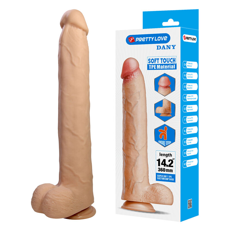 PRETTY LOVE - DANY DILDO FLEXÍVEL REALISTA COM VENTOSA 36 CM -Ø- 5,6 CM 1 Pretty love - dany dildo flexível realista com ventosa 36 cm -ø- 5,6 cm