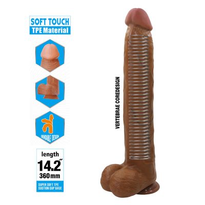 PRETTY LOVE - DANY DILDO FLEXÍVEL REALISTA COM VENTOSA 36 CM -Ø- 5,6 CM MARROM 12 Pretty love - dany dildo flexível realista com ventosa 36 cm -ø- 5,6 cm marrom - image 6