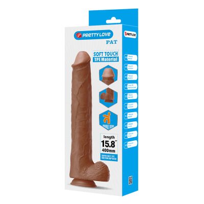 Pretty love - pat dildo flexível realista com ventosa 40 cm -ø- 6 cm marrom - image 7