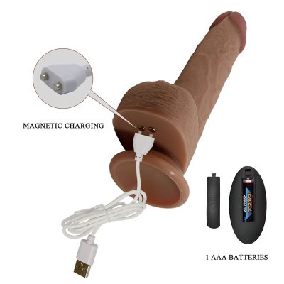 Pretty love - tommy vibrador realista com controle remoto e empurração marrom escuro - image 8