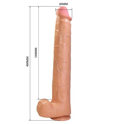 Pretty love - rael dildo flexível realista com ventosa 40 cm -ø- 6 cm marrom - image 8