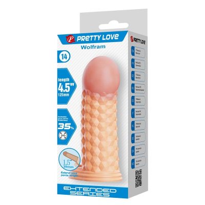 Pretty love - capa extensora de pênis wolfram 11,5 cm ø 3,8 cm natural - image 7