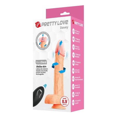 Pretty love - davey dildo vibratório com controle remoto, 22,5 cm ø 4,8 cm natural - image 9