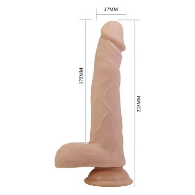 Pretty love - davey dildo vibratório com controle remoto, 22,5 cm ø 4,8 cm natural - image 7