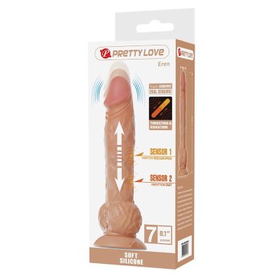 Pretty love - eren dildo vibratório com empurração 20,5 cm ø 4,5 cm natural - image 3