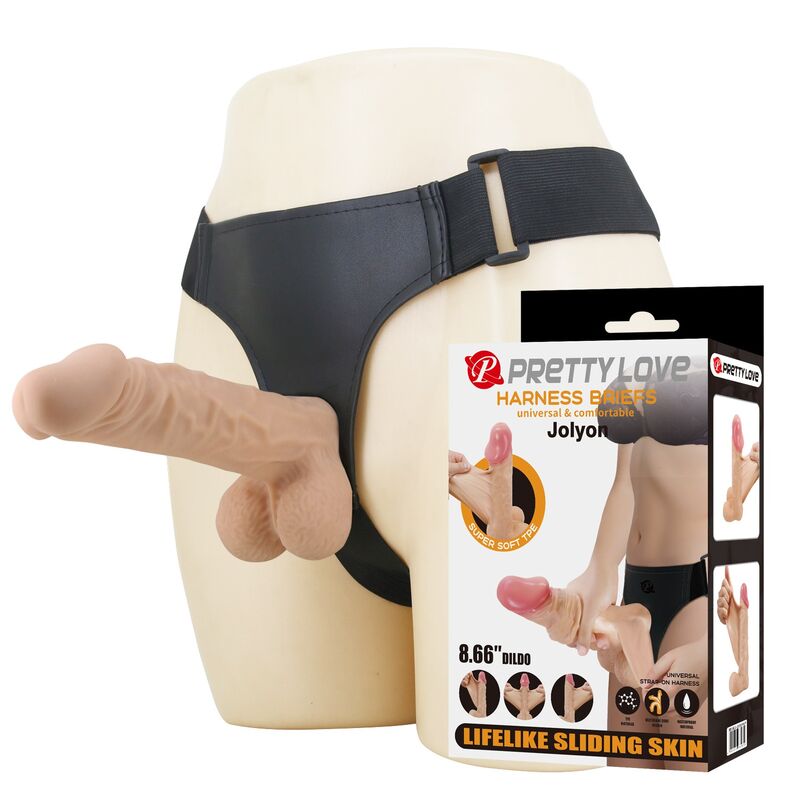 PRETTY LOVE - ARNÊS JOLYON COM DILDO FLEXÍVEL 22 CM Ø 4,8 CM NATURAL 1 Pretty love - arnês jolyon com dildo flexível 22 cm ø 4,8 cm natural