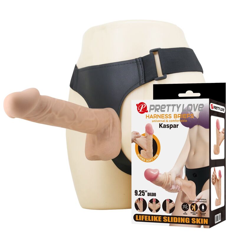PRETTY LOVE - KASPAR HARNESS COM DILDO FLEXÍVEL 21 CM Ø 5 CM NATURAL 1 Pretty love - kaspar harness com dildo flexível 21 cm ø 5 cm natural