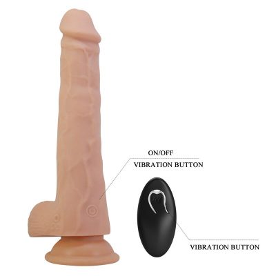 Pretty love - miles dildo vibratório com controle remoto, 23,5 cm ø 4,8 cm natural - image 2
