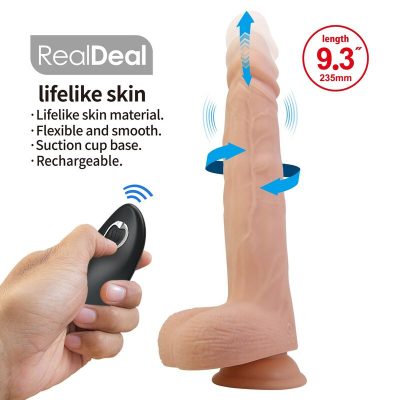 Pretty love - miles dildo vibratório com controle remoto, 23,5 cm ø 4,8 cm natural - image 7