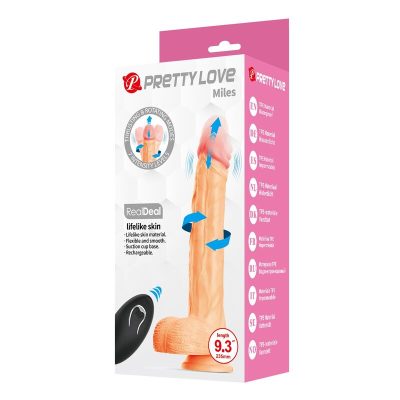 Pretty love - miles dildo vibratório com controle remoto, 23,5 cm ø 4,8 cm natural - image 9