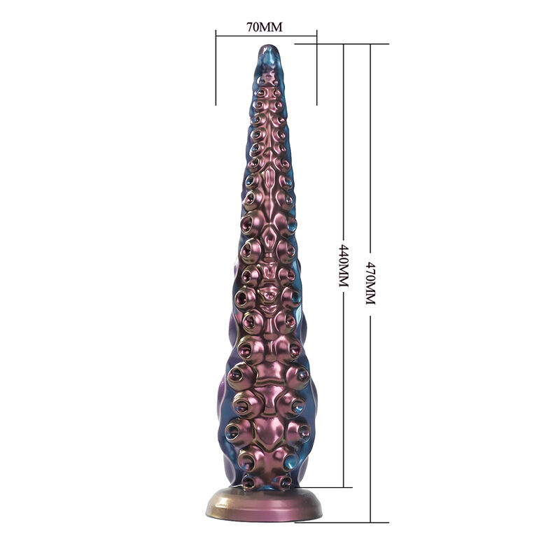 POWER MONSTERS - DILDO DE SILICONE FANTASIA TRICOLOR COM TENTÁCULOS ABISSAIS 46 CM Ø 7 CM 6 Power monsters - dildo de silicone fantasia tricolor com tentáculos abissais 46 cm ø 7 cm - image 6
