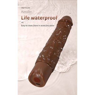 Pretty love - kessler vibrador realista com 10 modos de vibração e 10 intensidades, 22 cm, marrom - image 7