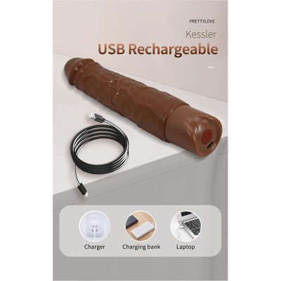 Pretty love - kessler vibrador realista com 10 modos de vibração e 10 intensidades, 22 cm, marrom - image 10