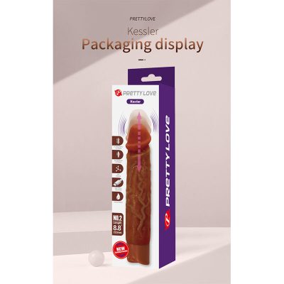 Pretty love - kessler vibrador realista com 10 modos de vibração e 10 intensidades, 22 cm, marrom - image 17