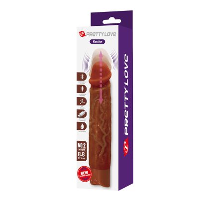 Pretty love - kessler vibrador realista com 10 modos de vibração e 10 intensidades, 22 cm, marrom - image 16