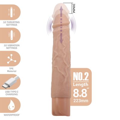 Pretty love - kessler dildo vibratório realista com 10 modos de vibração e 10 níveis de profundidade, 22 cm natural - image 2