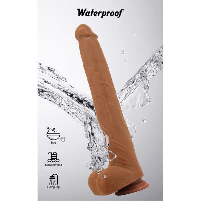 Pretty love - viggo dildo deslizante com toque suave e realista, 36,5 cm marrom - image 13