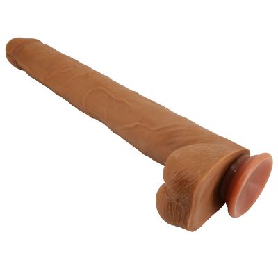 Pretty love - viggo dildo deslizante com toque suave e realista, 36,5 cm marrom - image 8