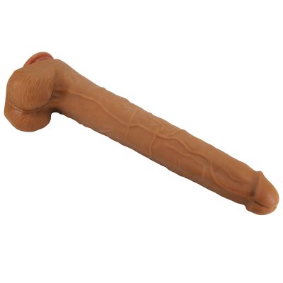Pretty love - viggo dildo deslizante com toque suave e realista, 36,5 cm marrom - image 9