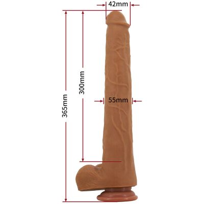 Pretty love - viggo dildo deslizante com toque suave e realista, 36,5 cm marrom - image 11