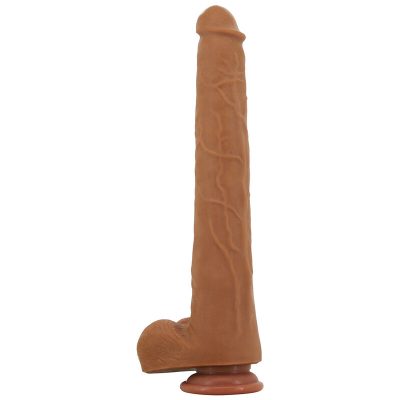 Pretty love - viggo dildo deslizante com toque suave e realista, 36,5 cm marrom - image 7