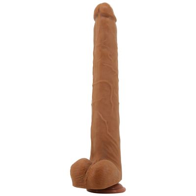 Pretty love - viggo dildo deslizante com toque suave e realista, 36,5 cm marrom - image 4