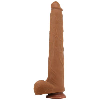 Pretty love - viggo dildo deslizante com toque suave e realista, 36,5 cm marrom - image 6