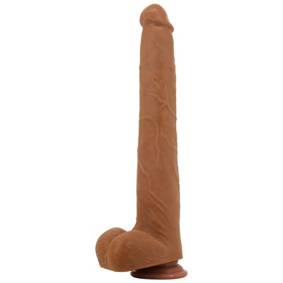 Pretty love - viggo dildo deslizante com toque suave e realista, 36,5 cm marrom - image 5