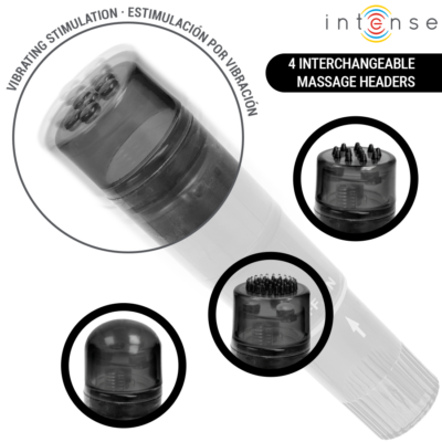 Intense - mini massageador kurt com 4 cabeças intercambiáveis preto - image 3