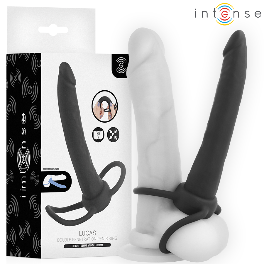 INTENSE - LUCAS DILDO ANAL COM ANEL DE SILICONE PARA PÊNIS E TESTÍCULOS 1 Intense - lucas dildo anal com anel de silicone para pênis e testículos