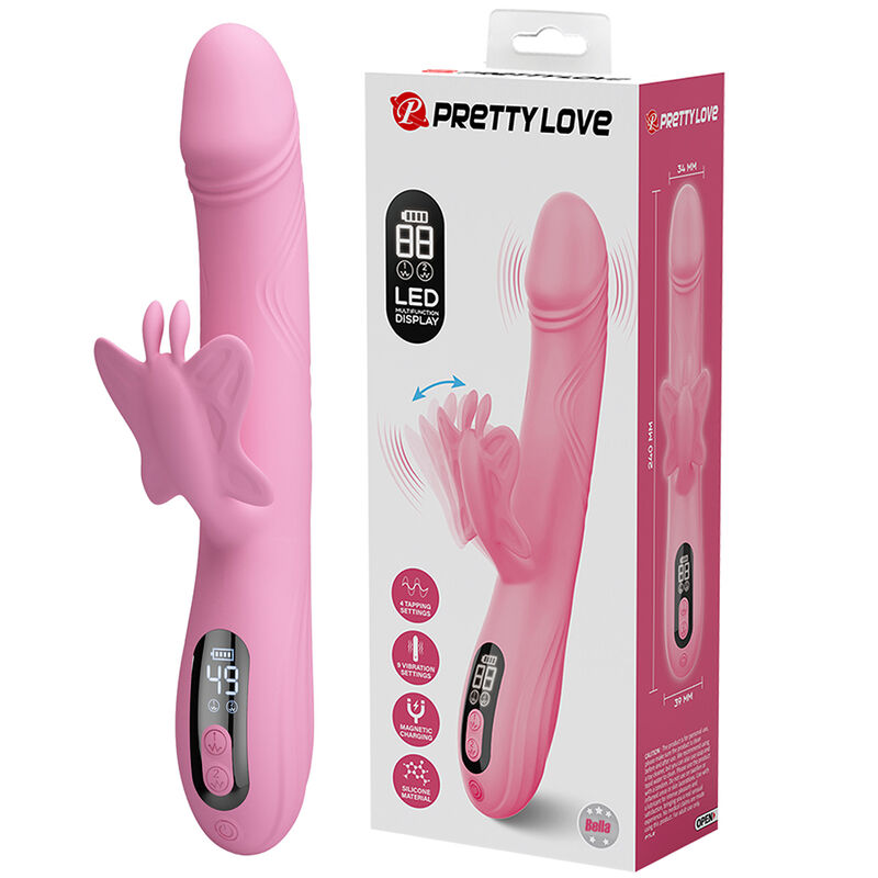 PRETTY LOVE - VIBRADOR BELLA RABBIT COM ESTIMULAÇÃO DE BORBOLETA E LED ROSA 1 Pretty love - vibrador bella rabbit com estimulação de borboleta e led rosa